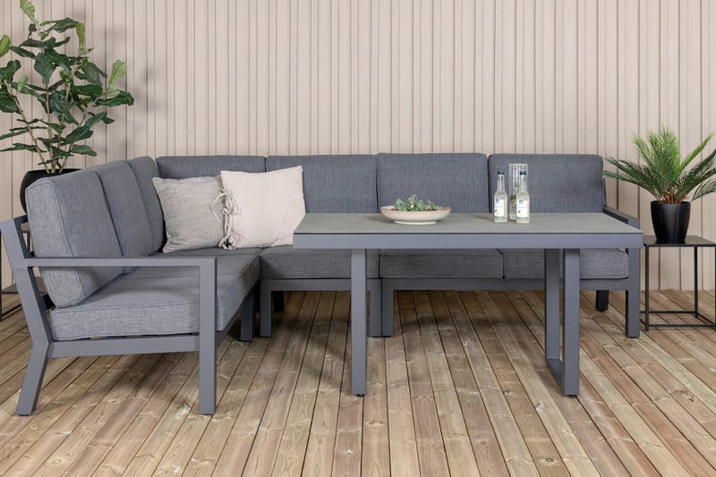 Barcelona Hjørneloungesæt Sort - Venture Home - Altanmøbler - Sofagrupper udendørs - Loungesæt
