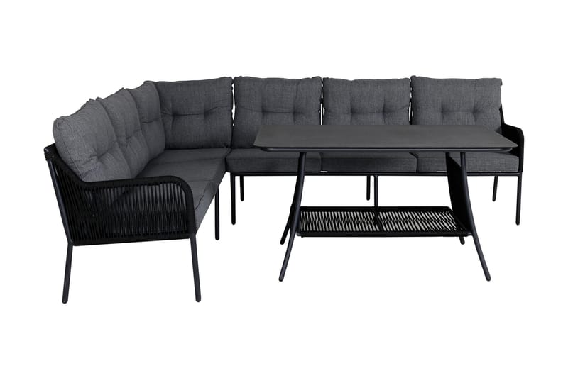 Berlin hjørneloungegruppe til udendørs brug sort/grå, Venture Home