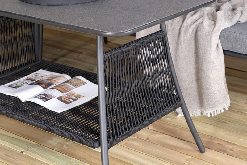 Berlin hjørneloungegruppe til udendørs brug sort/grå - Venture Home - Havemøbler - Loungemøbler - Loungesæt