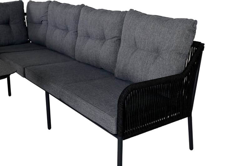 Berlin hjørneloungegruppe til udendørs brug sort/grå - Venture Home - Havemøbler - Loungemøbler - Loungesæt