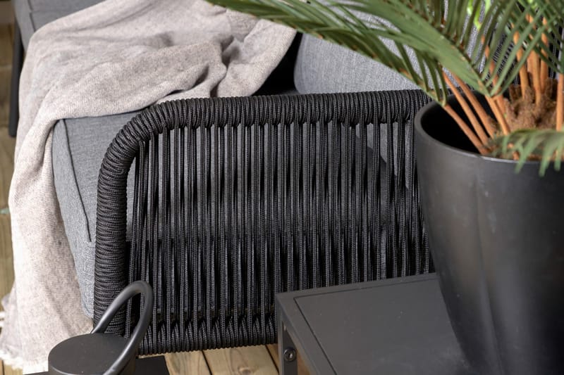 Berlin hjørneloungegruppe til udendørs brug sort/grå - Venture Home - Havemøbler - Loungemøbler - Loungesæt