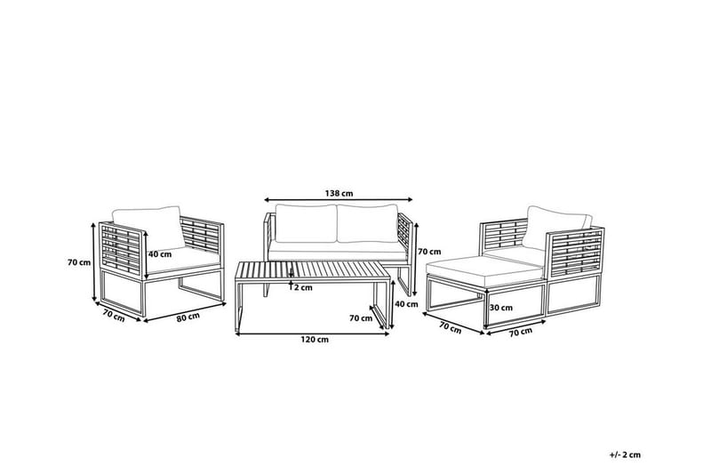 Bermuda Loungesæt - Træ/Natur - Havemøbler - Loungemøbler - Loungesæt