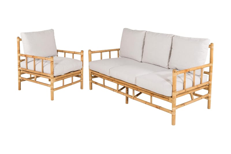 Cane Loungesæt Brun - Venture Home - Have - Udendørs miljø - Altan & terrasse - Altanmøbler
