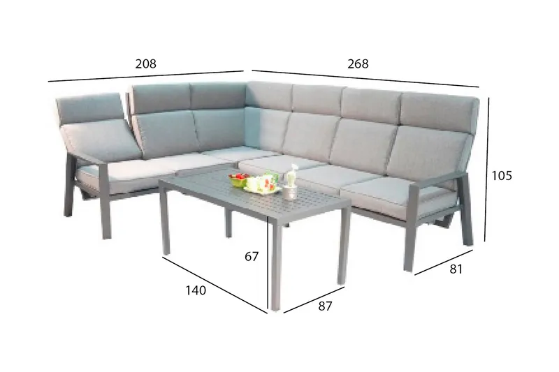 Casten Havesæt mørkegrå - Havemøbler - Loungemøbler - Loungesæt