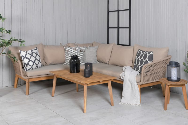 Chania Hjørneloungesæt Brun - Venture Home - Altanmøbler - Sofagrupper udendørs - Loungesæt