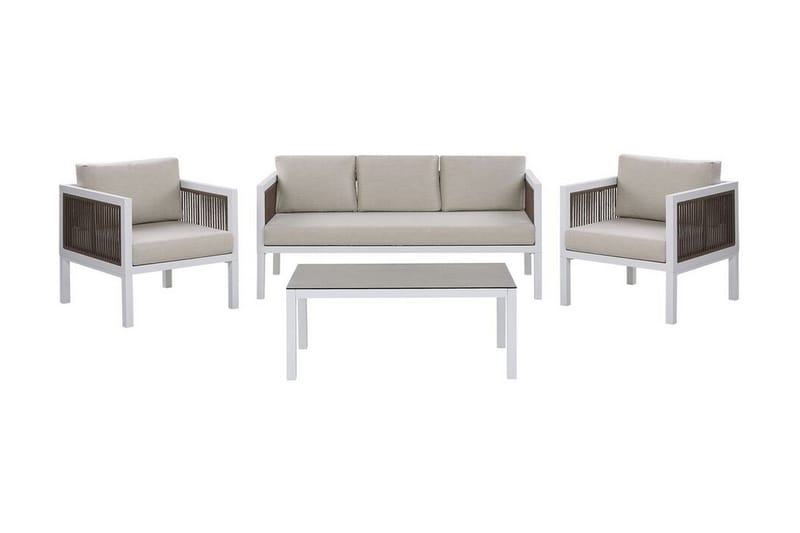 Columbero Loungesæt 5-Pers. - Hvid/Brun - Altanmøbler - Sofagrupper udendørs - Loungesæt