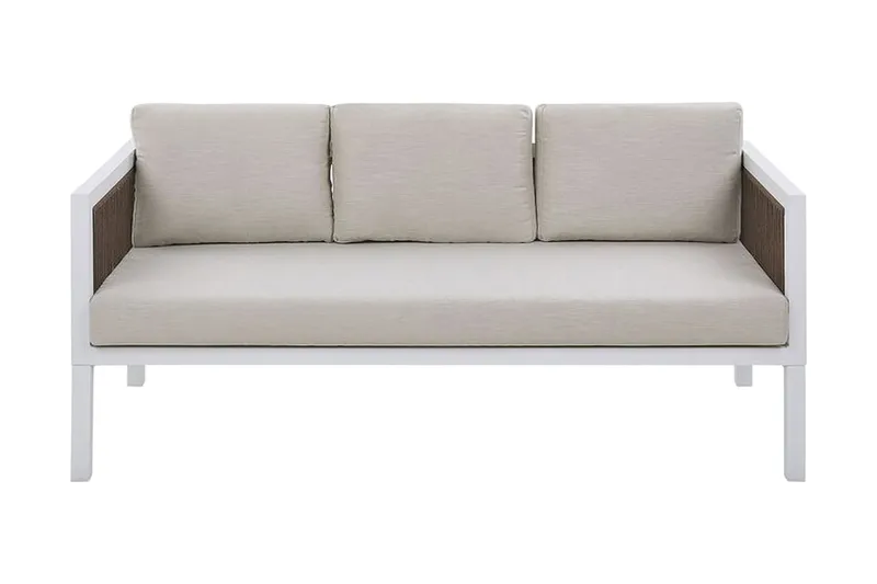 Columbero Loungesæt 5-Pers. - Hvid/Brun - Havemøbler - Loungemøbler - Loungesæt