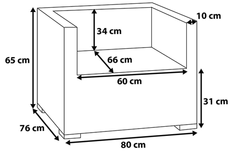 Comfy Loungegruppe 76 cm - Hvid - Altanmøbler - Sofagrupper udendørs - Loungesæt