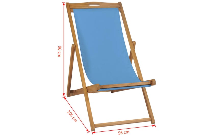 Dækstol Teaktræ 56 X 105 X 96 Cm Blå - Blå - Havemøbler - Loungemøbler - Loungesæt
