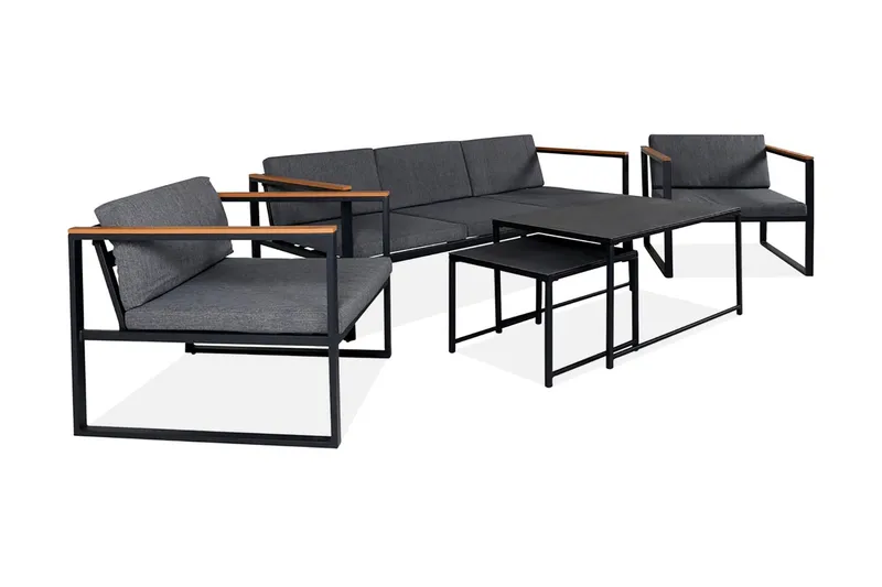 Dakar loungegruppe til udendørs brug - Sort - Havemøbler - Loungemøbler - Loungesæt