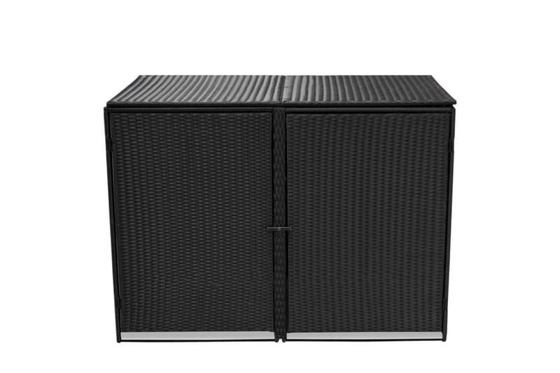 Dobbelt Skraldespandsskjuler Polyrattan Sort 148 X 80 X 111 - Sort - Havemøbler - Loungemøbler - Loungesæt