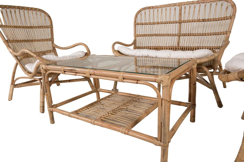 Ella loungegruppe med hynder - Træ/natur - Havemøbler - Loungemøbler - Loungesæt