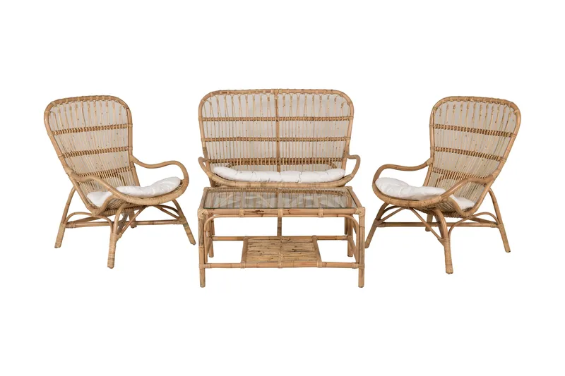 Ella loungegruppe med hynder, Træ/natur