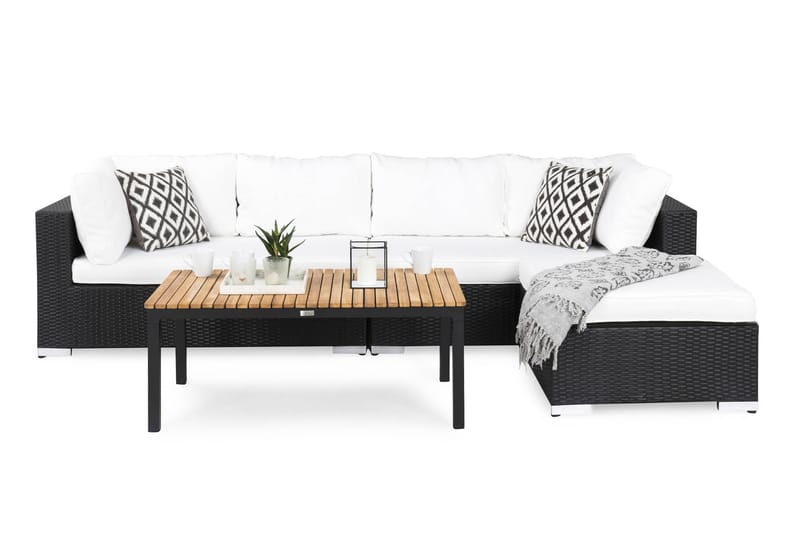 Florida Loungesæt - Polyrattan Sort - Altanmøbler - Sofagrupper udendørs - Loungesæt