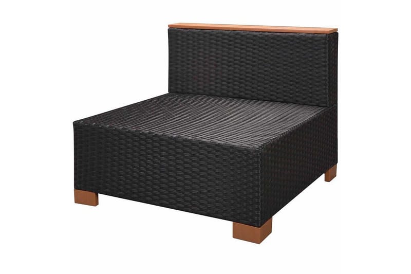 Haveloungesæt 10 Dele Med Hynder Polyrattan Sort - Sort - Havemøbler - Loungemøbler - Loungesæt