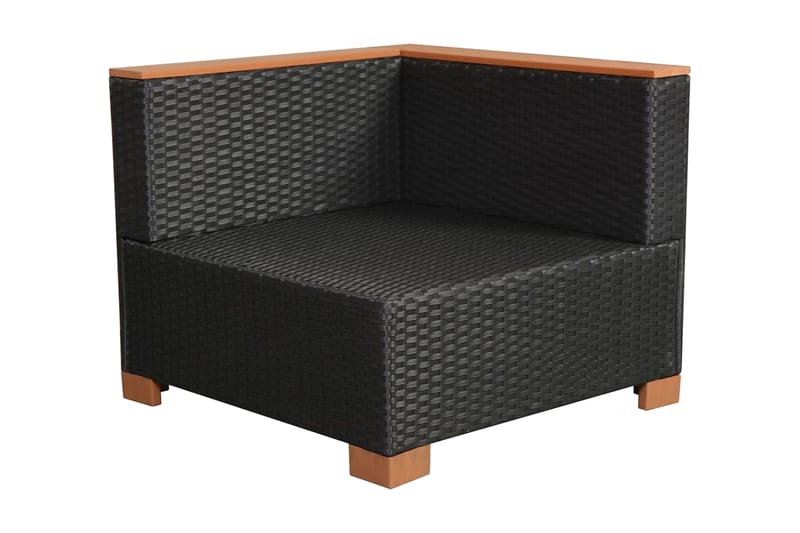 Haveloungesæt 10 Dele Med Hynder Polyrattan Sort - Sort - Havemøbler - Loungemøbler - Loungesæt