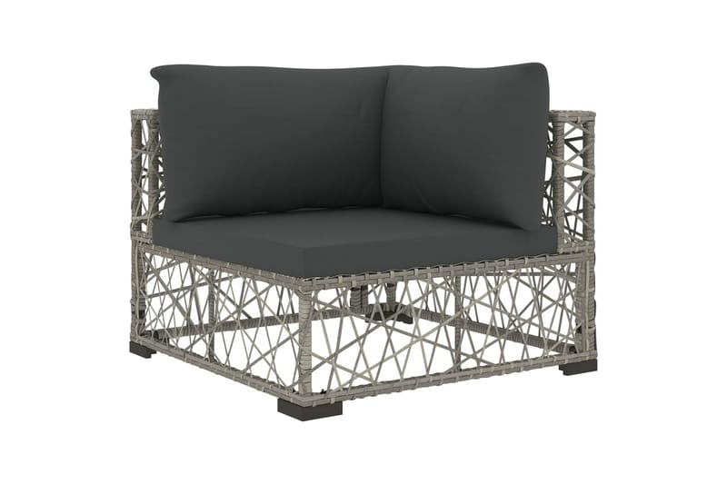 Haveloungesæt 10 Dele Med Hynder Polyrattan Grå - Havemøbler - Loungemøbler - Loungesæt