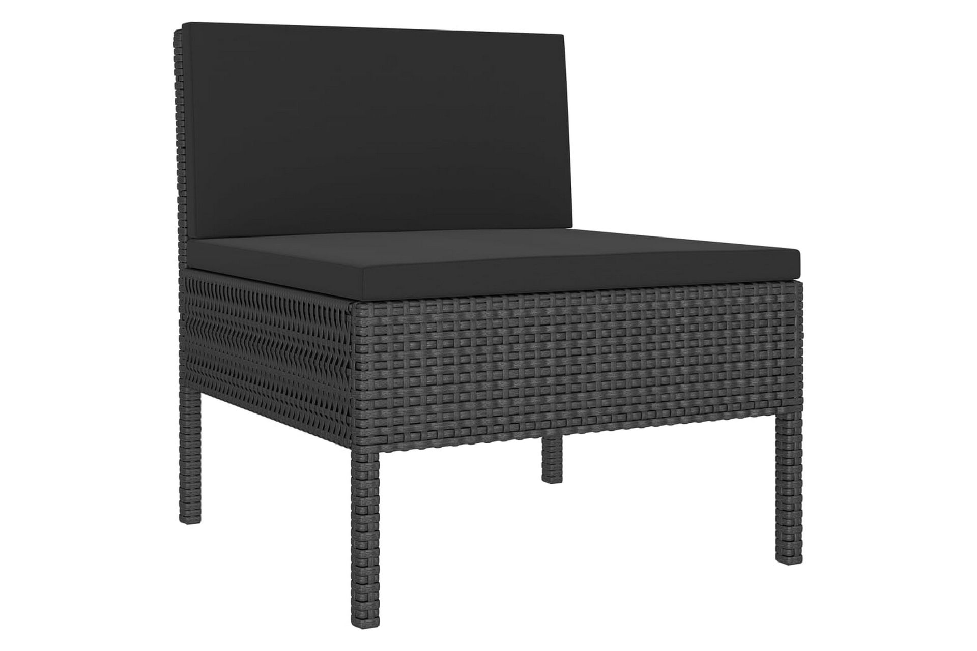 haveloungesæt 10 dele med hynder polyrattan sort - Sort - Havemøbler - Loungemøbler - Loungesæt