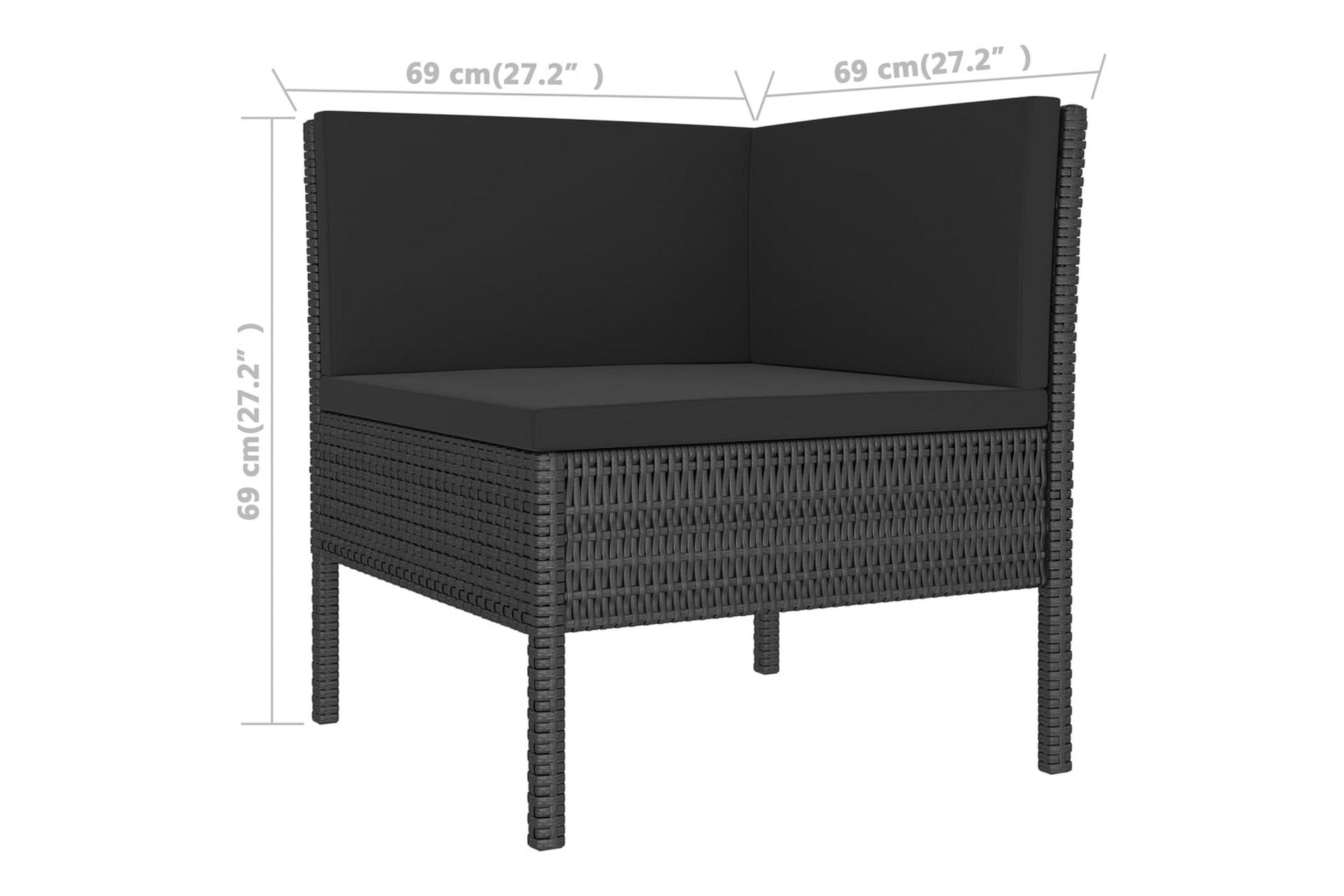 haveloungesæt 10 dele med hynder polyrattan sort - Sort - Havemøbler - Loungemøbler - Loungesæt