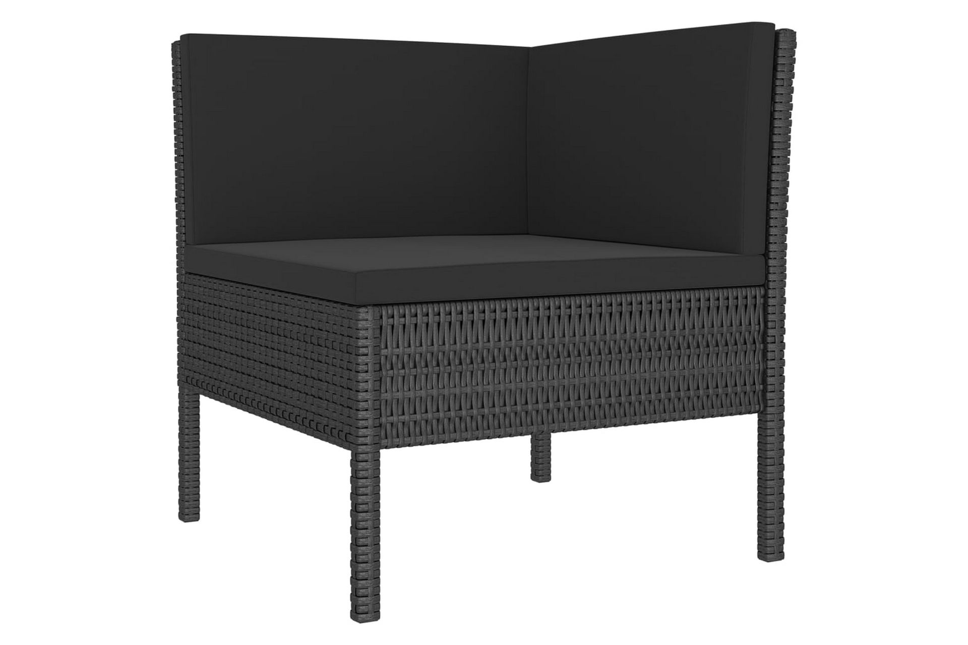 haveloungesæt 10 dele med hynder polyrattan sort - Sort - Havemøbler - Loungemøbler - Loungesæt