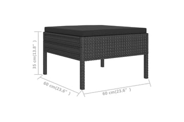 haveloungesæt 10 dele med hynder polyrattan sort - Sort - Havemøbler - Loungemøbler - Loungesæt