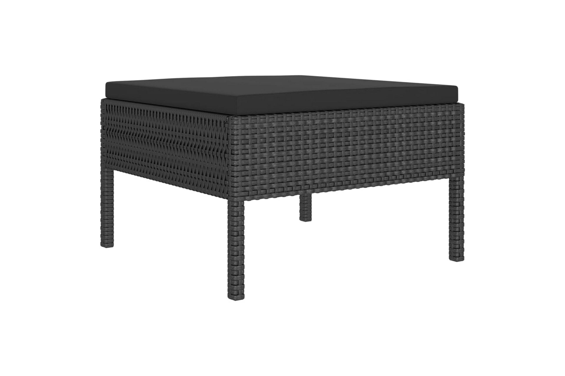 haveloungesæt 10 dele med hynder polyrattan sort - Sort - Havemøbler - Loungemøbler - Loungesæt