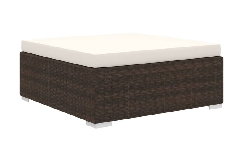 Haveloungesæt 11 dele med hynder polyrattan brun - Brun - Havemøbler - Loungemøbler - Loungesæt