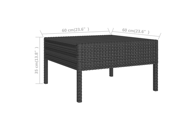 haveloungesæt 11 dele med hynder polyrattan sort - Sort - Altanmøbler - Sofagrupper udendørs - Loungesæt
