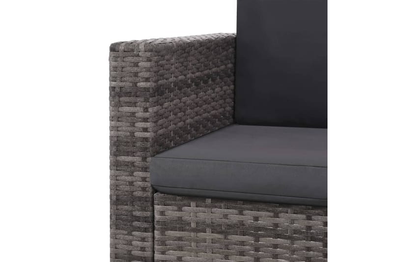 Haveloungesæt 2 Dele Med Hynder Polyrattan Grå - Grå - Havemøbler - Loungemøbler - Loungesæt