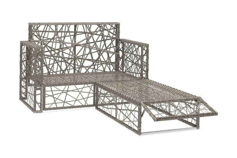 Haveloungesæt 2 Dele Med Hynder Polyrattan Grå - Altanmøbler - Sofagrupper udendørs - Loungesæt