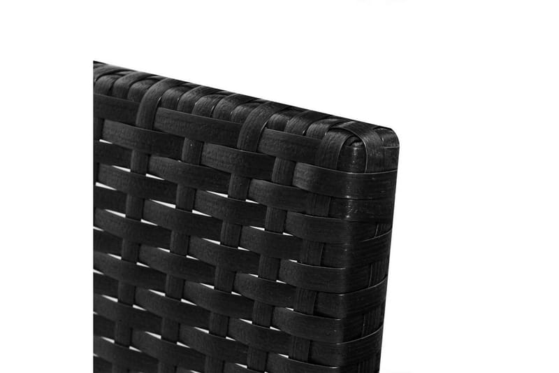 Haveloungesæt 3 Dele Med Hynder Polyrattan Sort - Sort - Havemøbler - Loungemøbler - Loungesæt