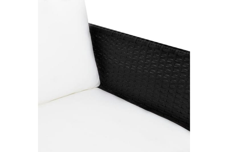 Haveloungesæt 3 Dele Med Hynder Polyrattan Sort - Sort - Havemøbler - Loungemøbler - Loungesæt