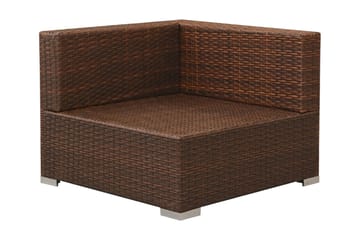 Haveloungesæt 3 Dele Med Hynder Polyrattan Brun - Brun - Havemøbler - Loungemøbler - Loungesæt