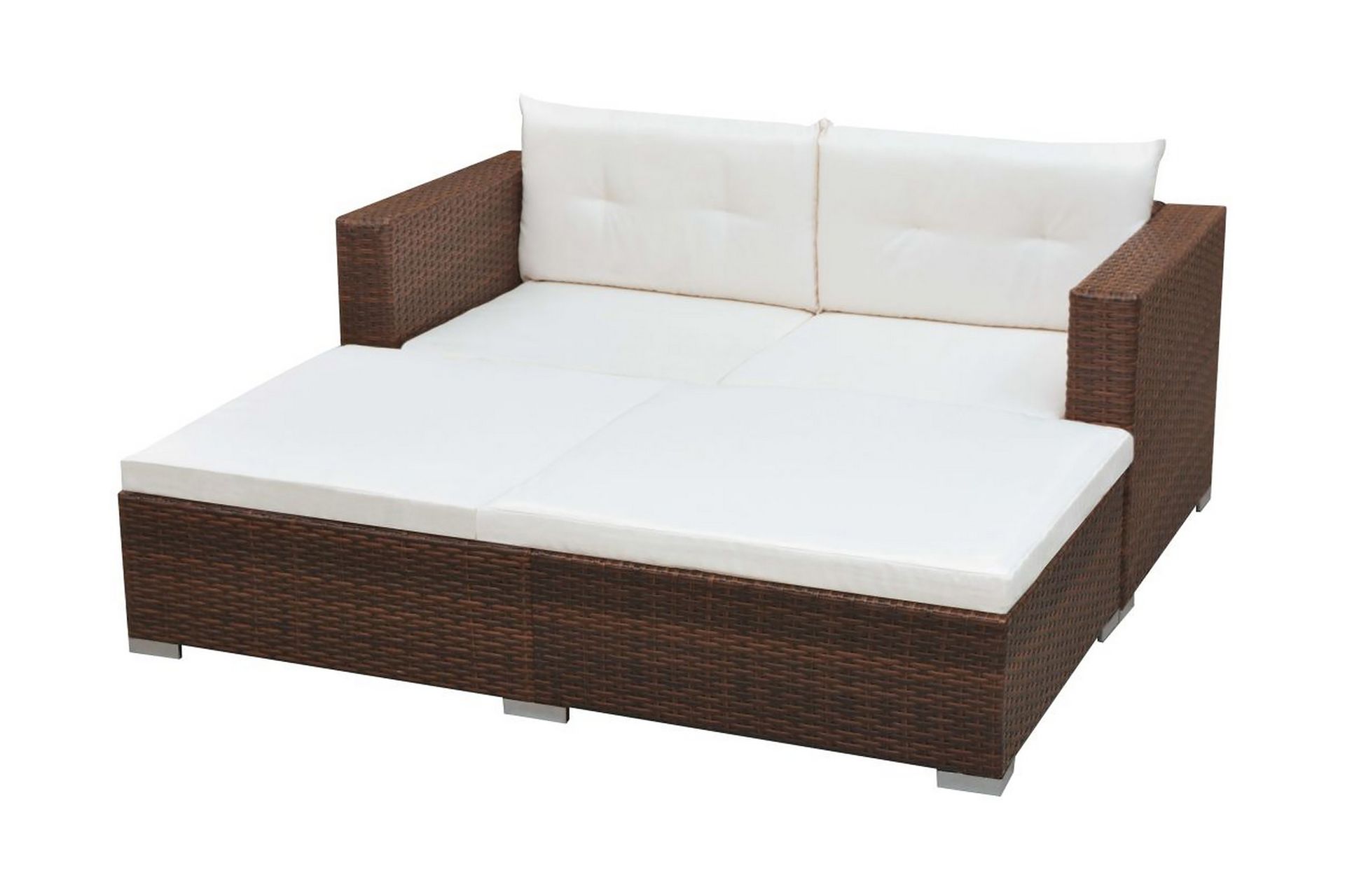 Haveloungesæt 3 Dele Med Hynder Polyrattan Brun - Brun - Havemøbler - Loungemøbler - Loungesæt