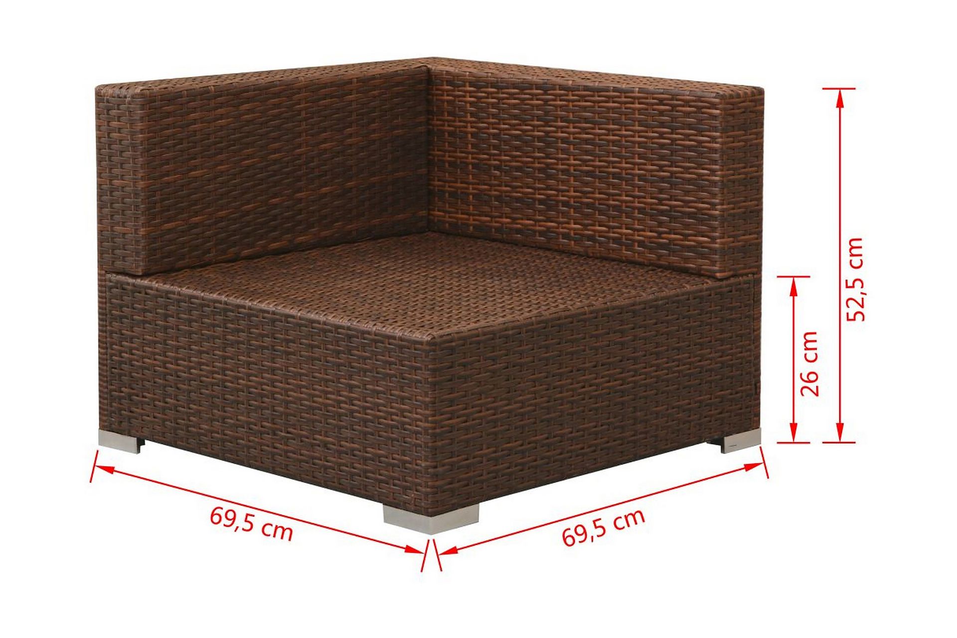 Haveloungesæt 3 Dele Med Hynder Polyrattan Brun - Brun - Havemøbler - Loungemøbler - Loungesæt