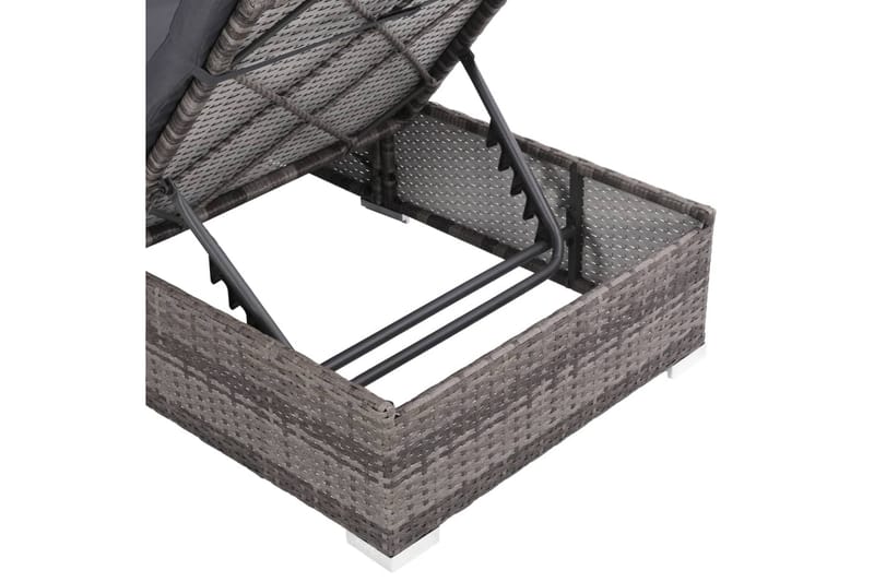 Haveloungesæt 3 Dele Med Hynder Polyrattan Grå - Grå - Havemøbler - Loungemøbler - Loungesæt
