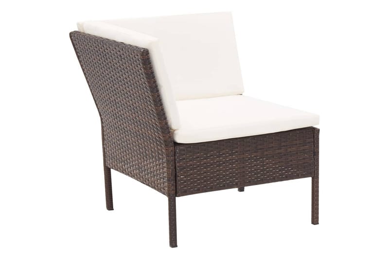 Haveloungesæt 3 Dele med Hynder Polyrattan Brun - Brun - Havemøbler - Loungemøbler - Loungesæt