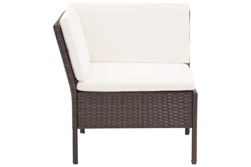 Haveloungesæt 3 Dele med Hynder Polyrattan Brun - Brun - Havemøbler - Loungemøbler - Loungesæt