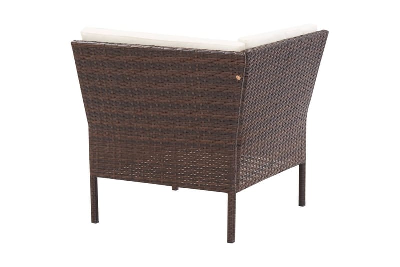 Haveloungesæt 3 Dele med Hynder Polyrattan Brun - Brun - Havemøbler - Loungemøbler - Loungesæt