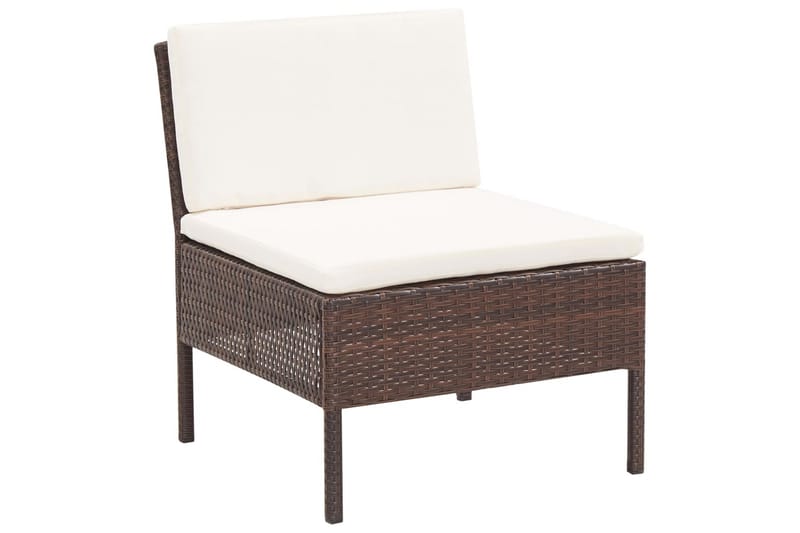 Haveloungesæt 3 Dele med Hynder Polyrattan Brun - Brun - Havemøbler - Loungemøbler - Loungesæt