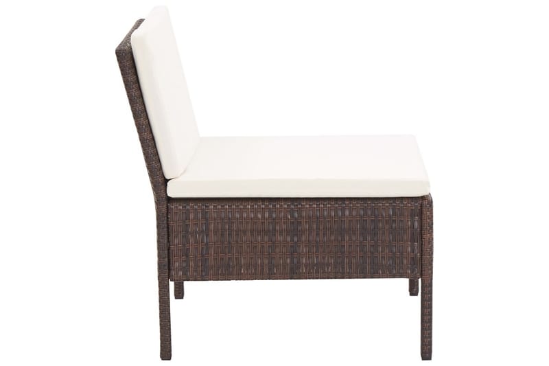 Haveloungesæt 3 Dele med Hynder Polyrattan Brun - Brun - Havemøbler - Loungemøbler - Loungesæt