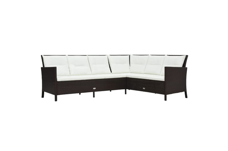 haveloungesæt 3 dele med hynder polyrattan brun - Brun - Havemøbler - Loungemøbler - Loungesæt