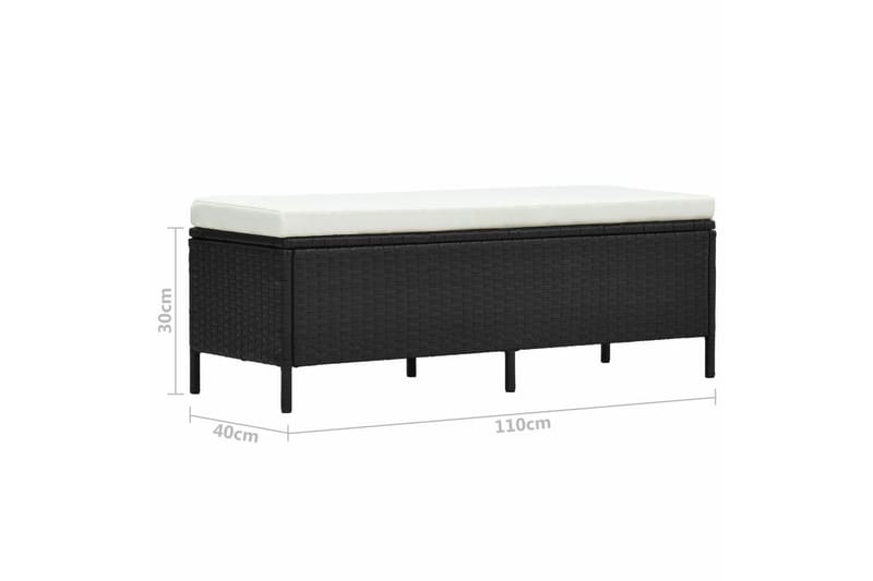 Haveloungesæt 3 Dele Med Hynder Polyrattan Sort - Sort - Havemøbler - Loungemøbler - Loungesæt