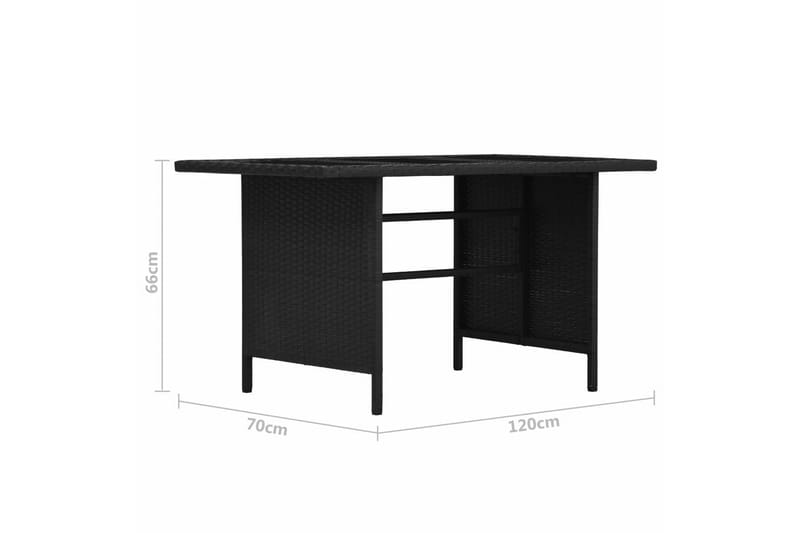 Haveloungesæt 3 Dele Med Hynder Polyrattan Sort - Sort - Havemøbler - Loungemøbler - Loungesæt