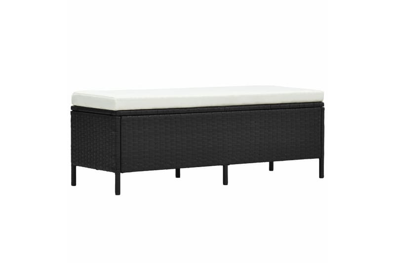 Haveloungesæt 3 Dele Med Hynder Polyrattan Sort - Sort - Havemøbler - Loungemøbler - Loungesæt