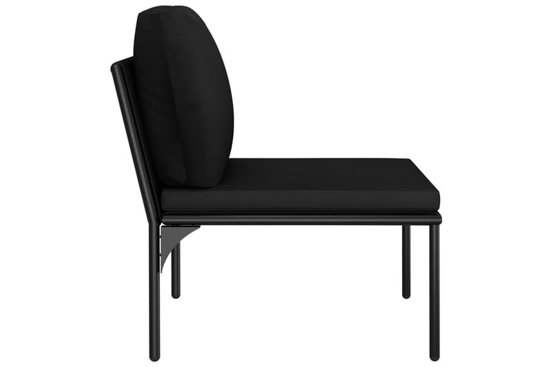 Haveloungesæt 3 Dele Med Hynder Pvc Sort - Sort - Havemøbler - Loungemøbler - Loungesæt