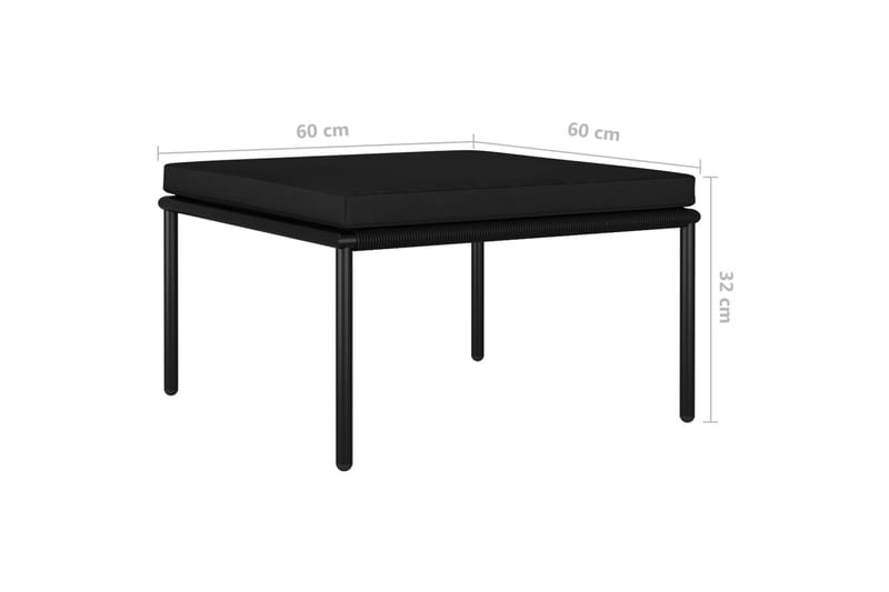 Haveloungesæt 3 Dele Med Hynder Pvc Sort - Sort - Havemøbler - Loungemøbler - Loungesæt
