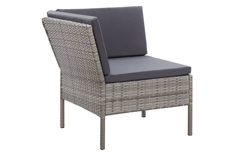 Haveloungesæt 3 Dele med Hynder Polyrattan Grå - Grå - Havemøbler - Loungemøbler - Loungesæt