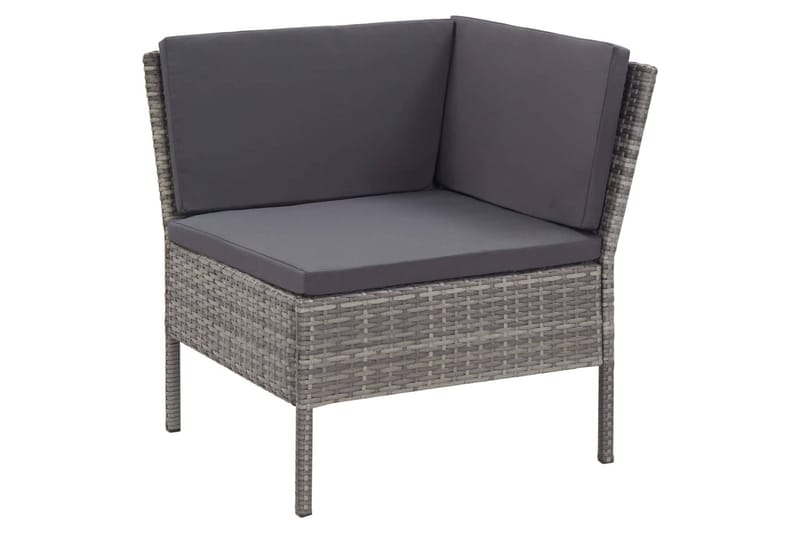 Haveloungesæt 3 Dele med Hynder Polyrattan Grå - Grå - Havemøbler - Loungemøbler - Loungesæt