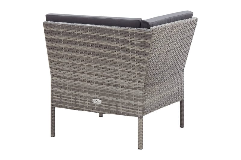 Haveloungesæt 3 Dele med Hynder Polyrattan Grå - Grå - Havemøbler - Loungemøbler - Loungesæt